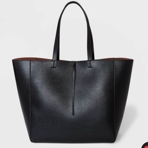 Reversible Tie Closure Tote Handbag